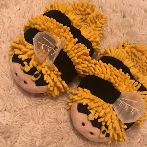 Plush bumble bee slippers